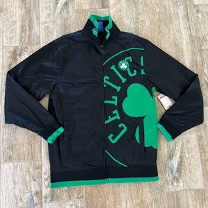 Boston Celtics NBA Mens Jacket Black Green Zipper Large - UNK Blue Label - NWT